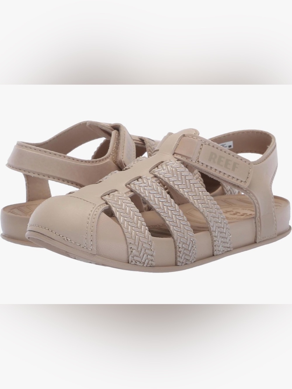 Reef Kids Braided Strappy Fisherman‎ Sandals - Beige Size 10